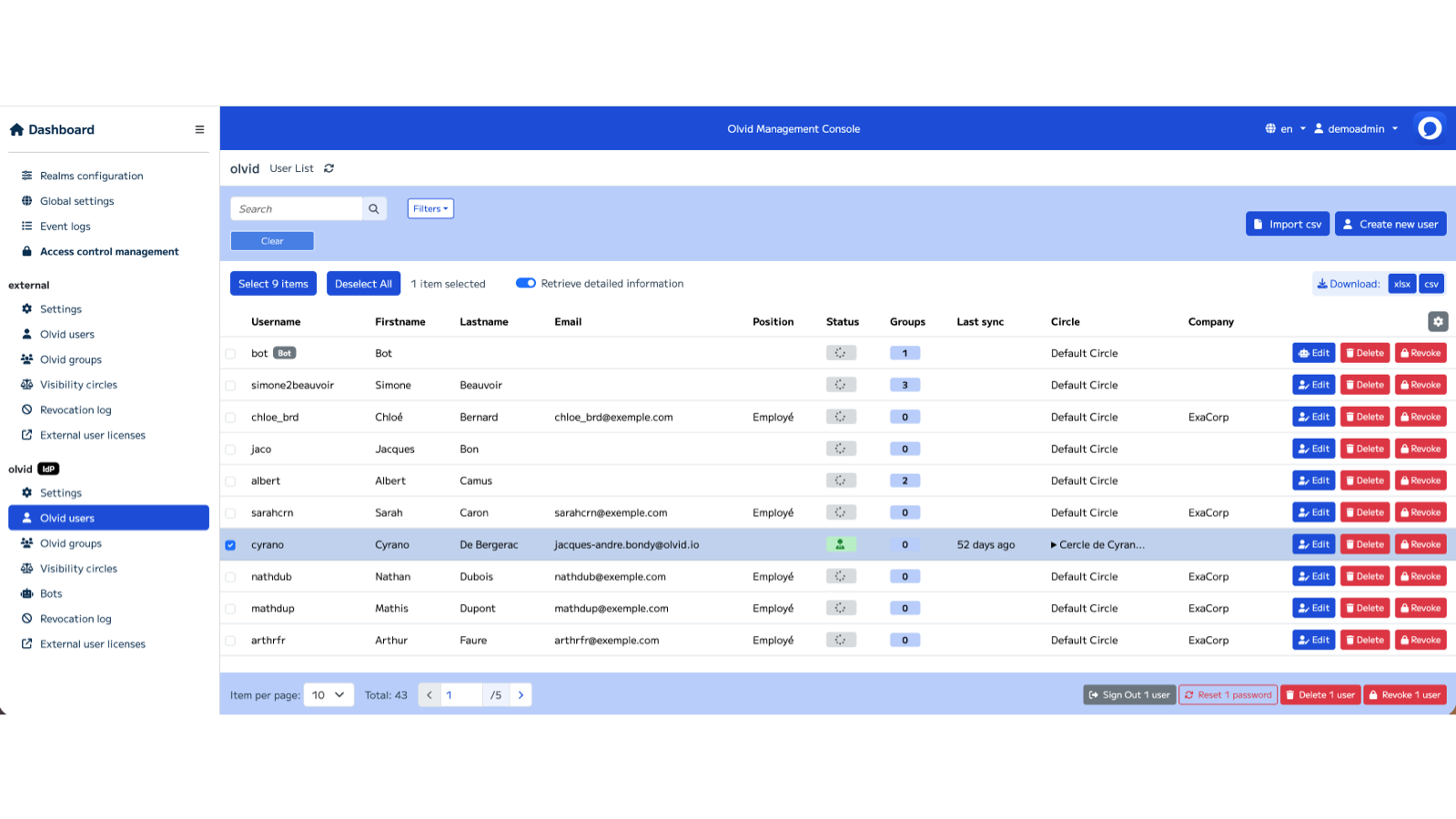 Olvid Management Console