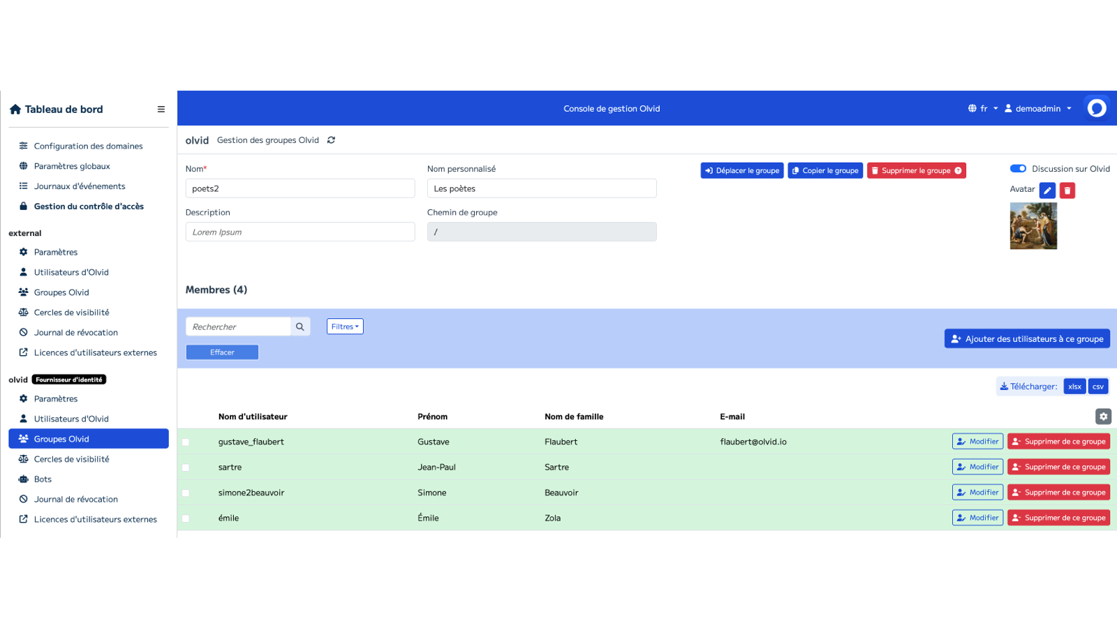 Console d'administration Olvid