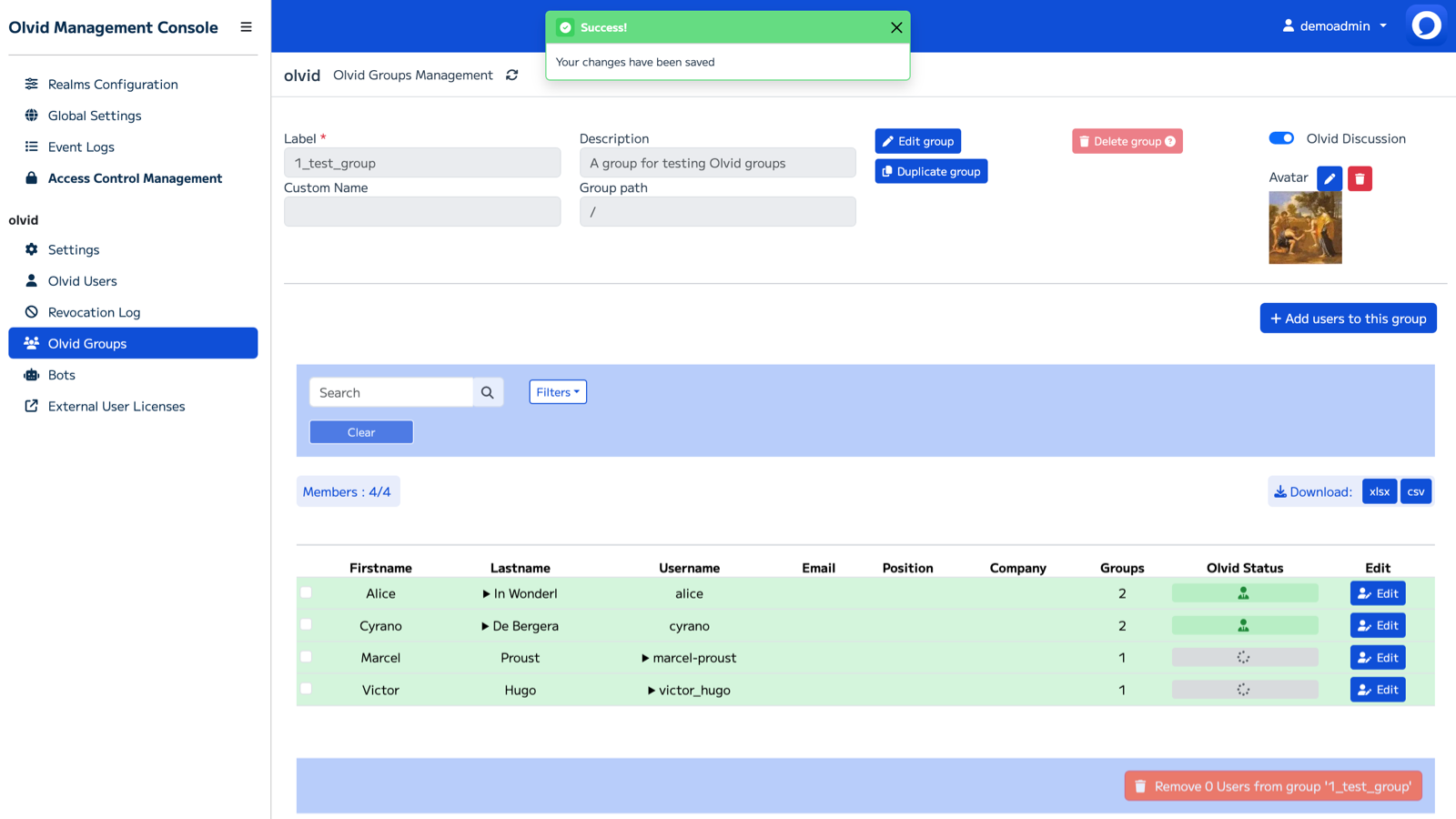 Olvid Keycloak Admin Console