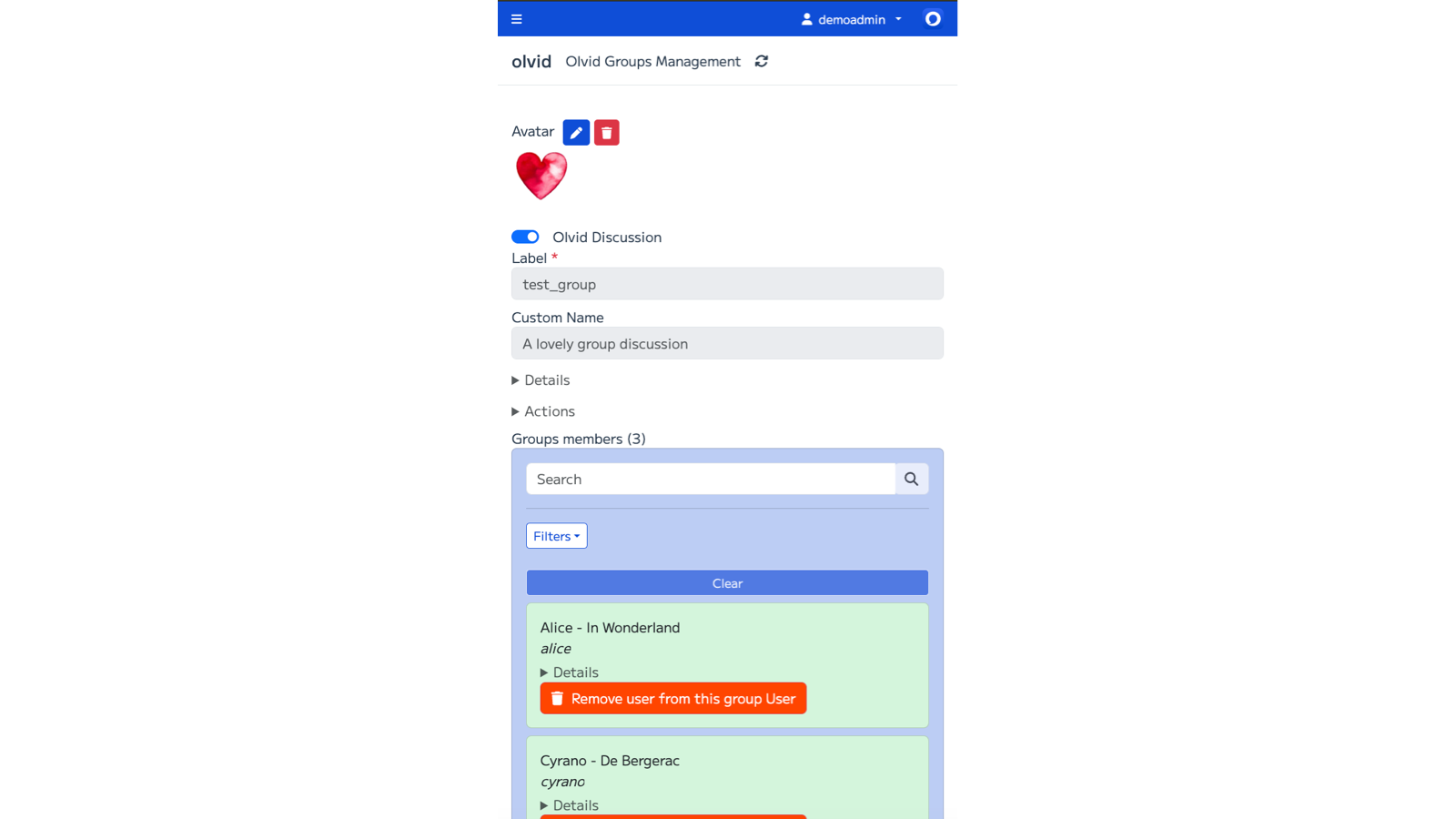 Olvid Keycloak Admin Console